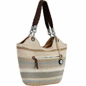 The Sak Indio Satchel in Sand Stripe